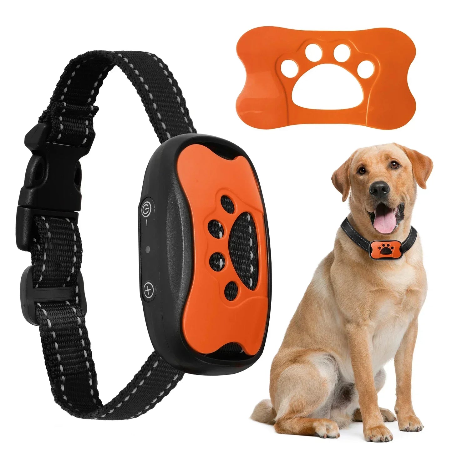 "Rechargeable Ultrasonic Anti-Bark Training Collar for Dogs with Vibration Control"
