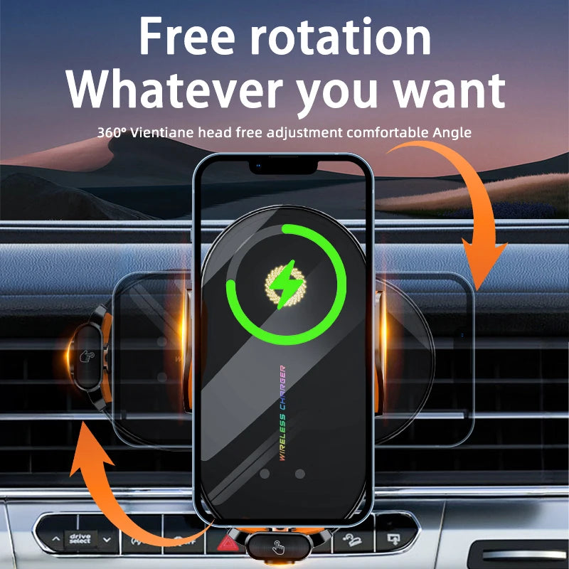 "66W Car Wireless Phone Holder & Fast Charger