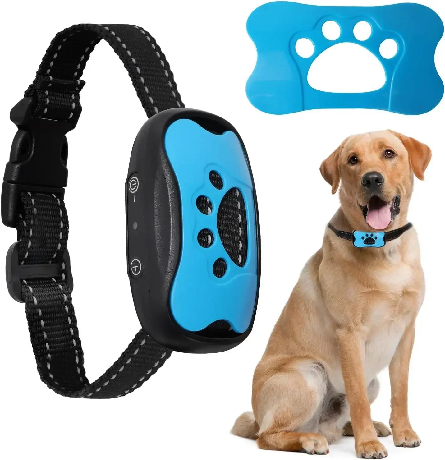 "Rechargeable Ultrasonic Anti-Bark Training Collar for Dogs with Vibration Control"