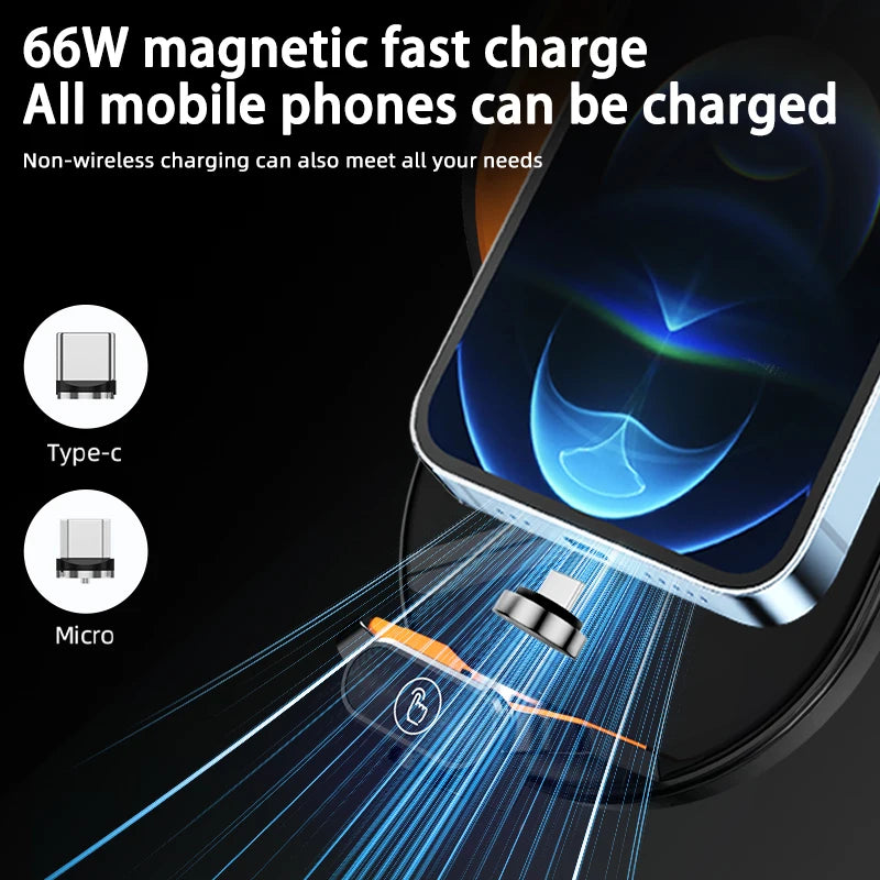 "66W Car Wireless Phone Holder & Fast Charger