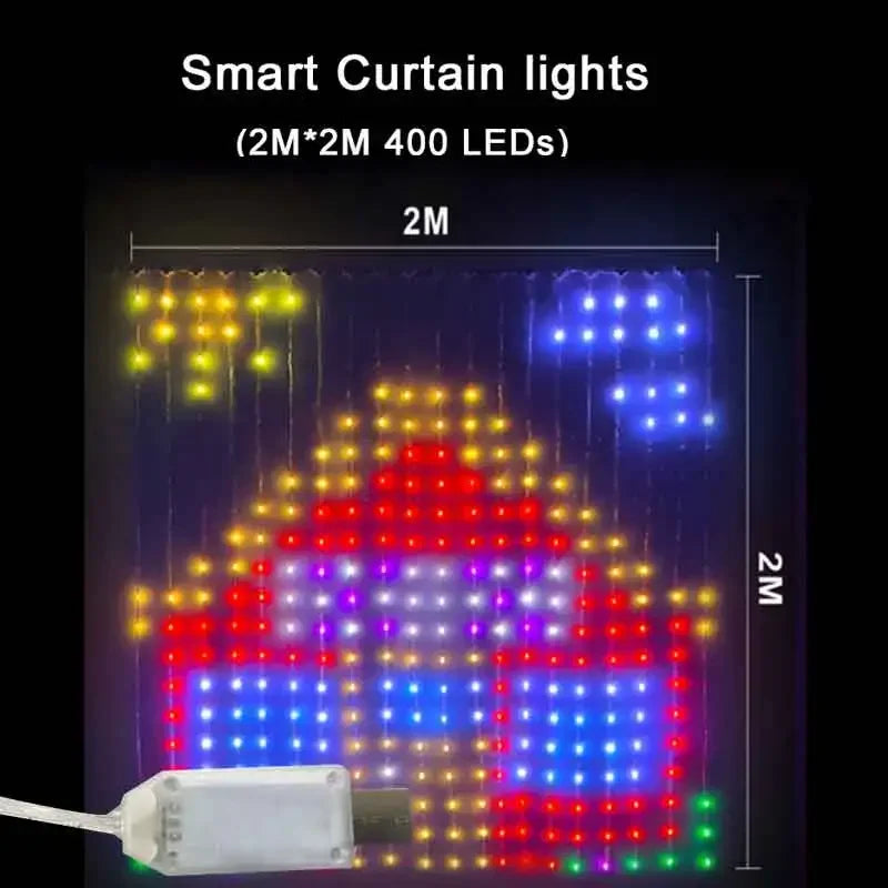 "GlowSync 400 Smart Curtain Lights"