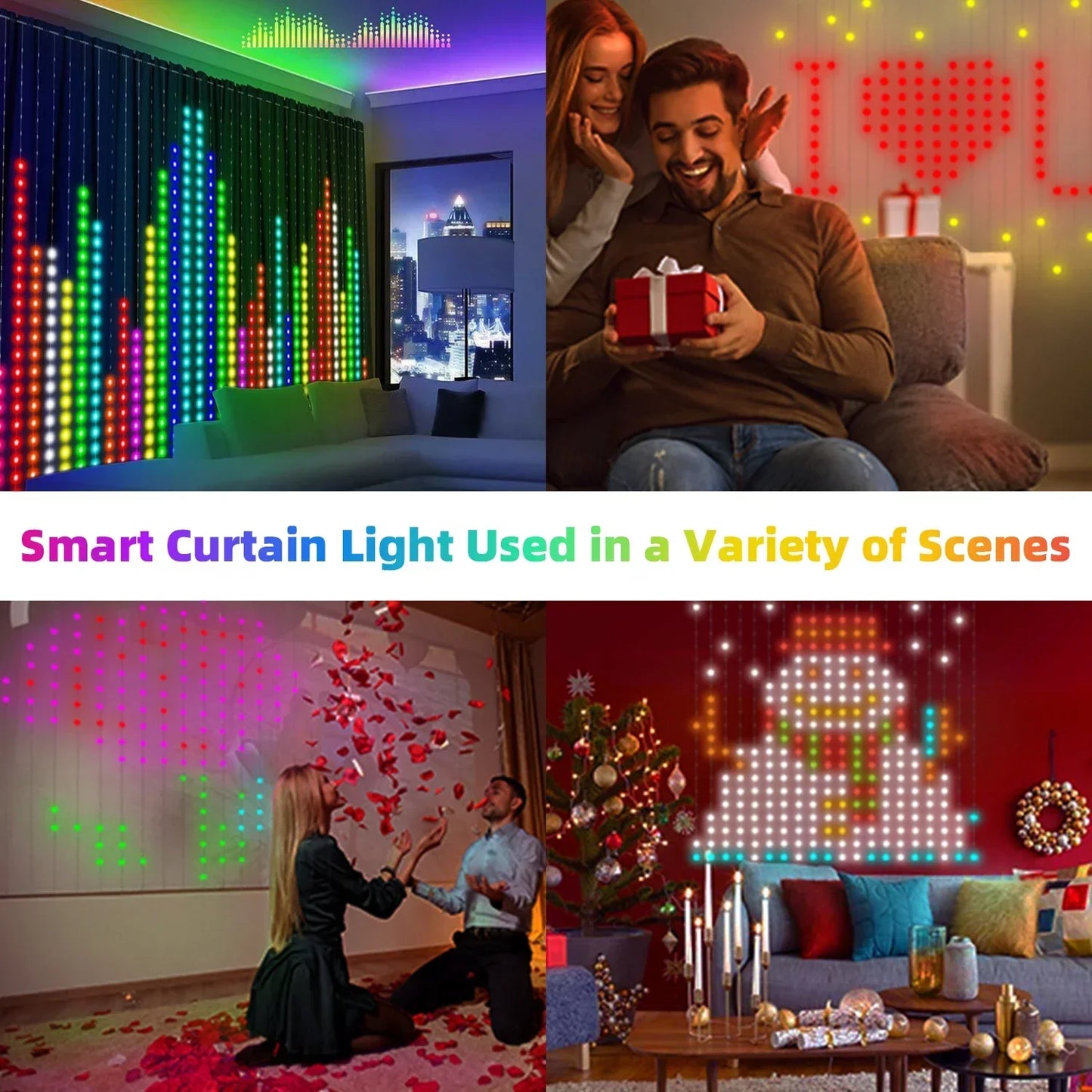 "GlowSync 400 Smart Curtain Lights"