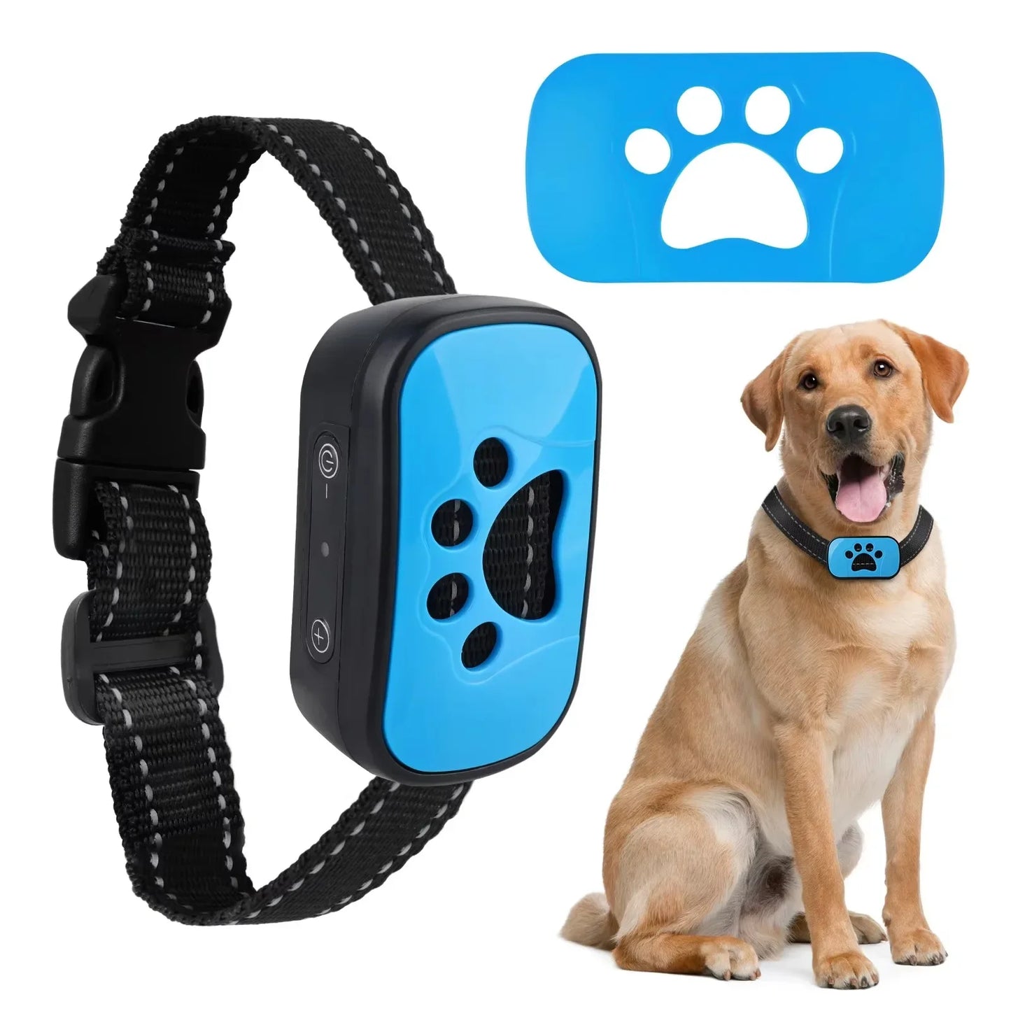 "Rechargeable Ultrasonic Anti-Bark Training Collar for Dogs with Vibration Control"